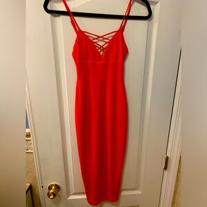 Nookie midi dress size 8 color watermelon